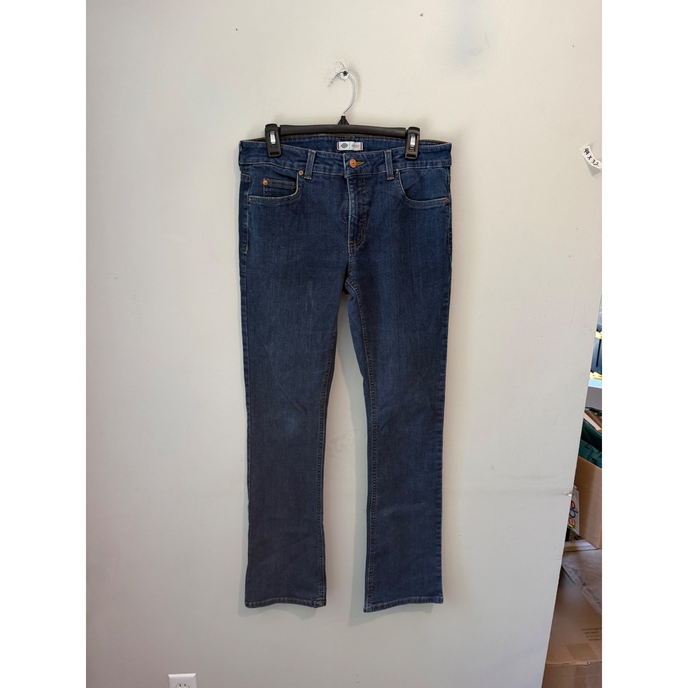 Dickies Womens Bootcut Jeans Dark Wash Stretch Denim FD147RNB Size 8 RG